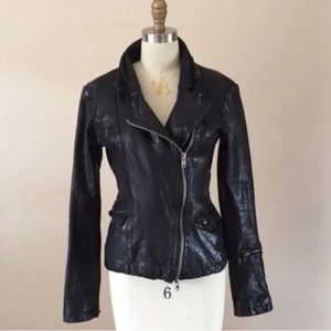 All Saints Black Womens Rare Altamont Leather Jacket